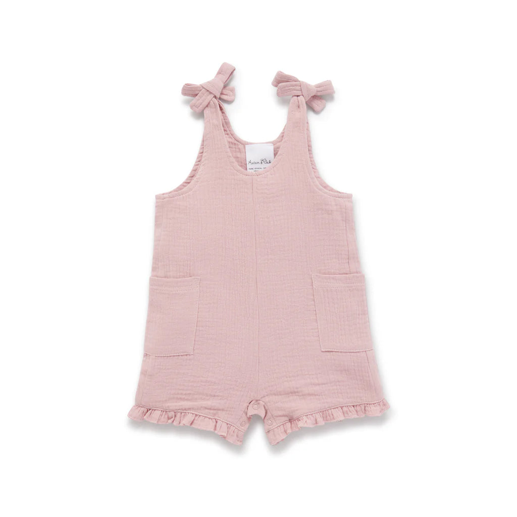 Pink Muslin Tie Romper