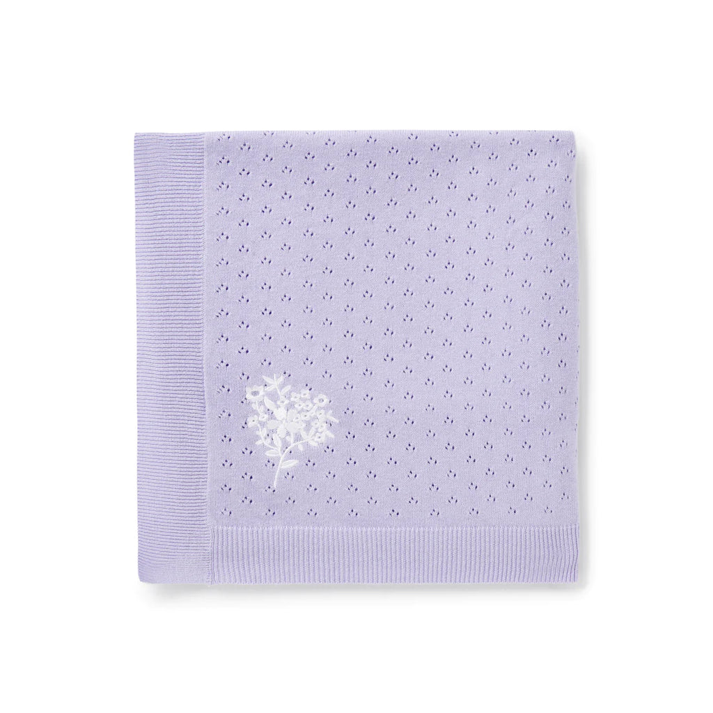 Lavender Ruffle Knit Blanket