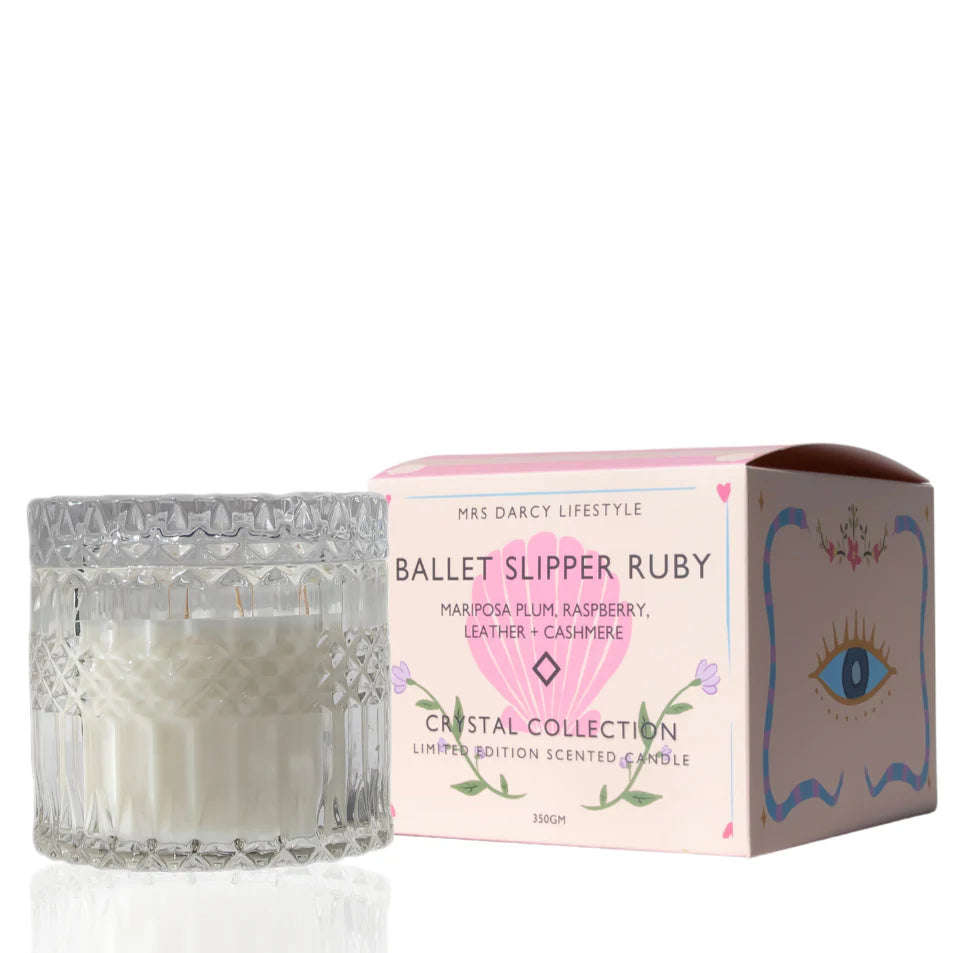 Ballet Slipper Ruby Candle - Mariposa Plum, Raspberry, Leather + Cashmere