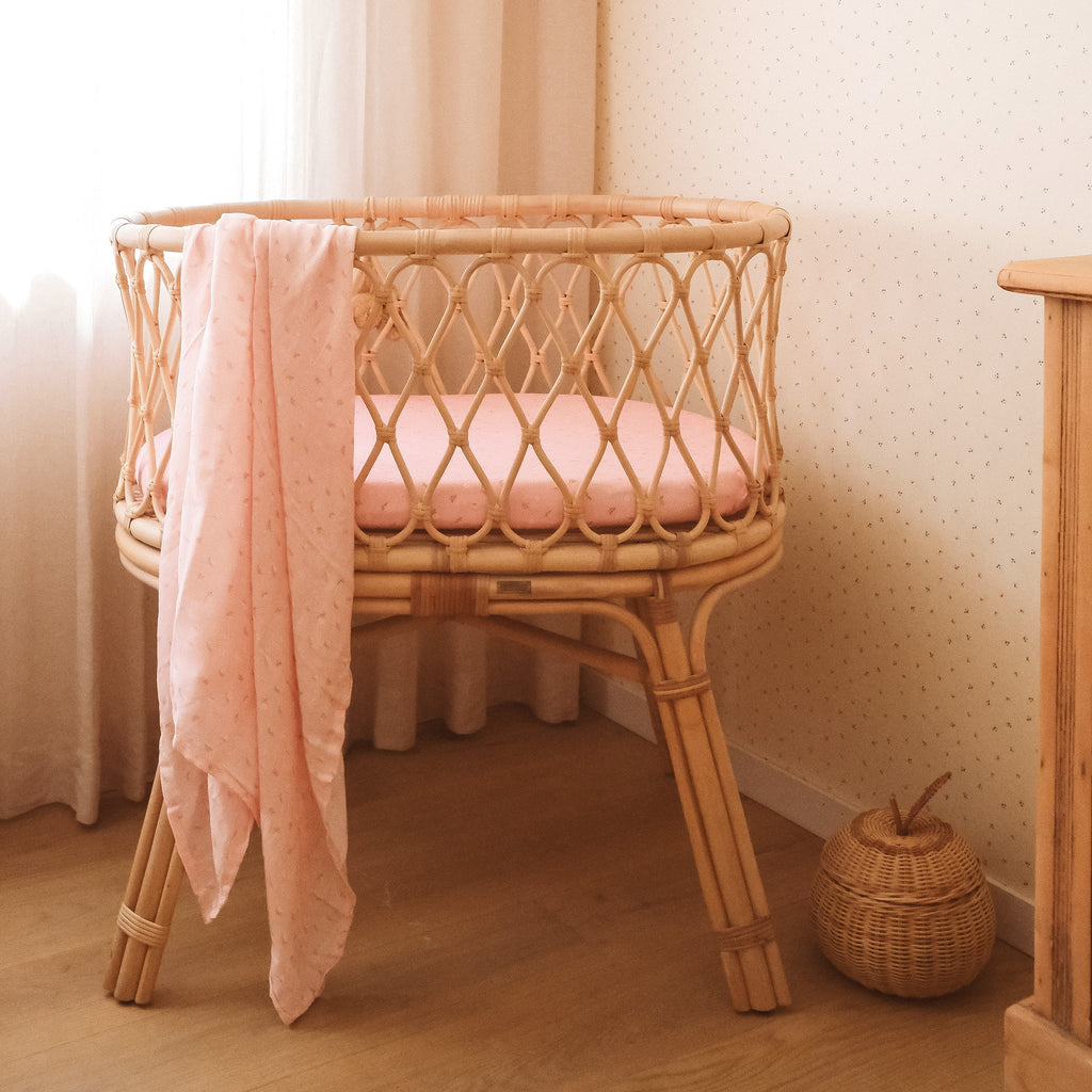 Dusty Roses Organic Muslin Wrap Swaddle