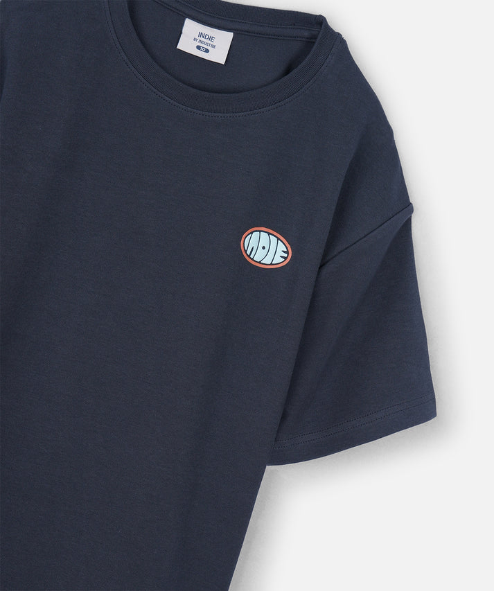 The Stacked Tee - Slate/Mint