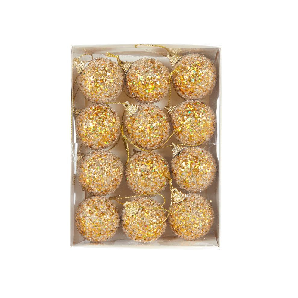 Mini Gold Sugar Baubles - 12pk
