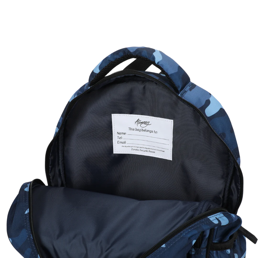 Midsize Kids Backpack - Blue Camouflage