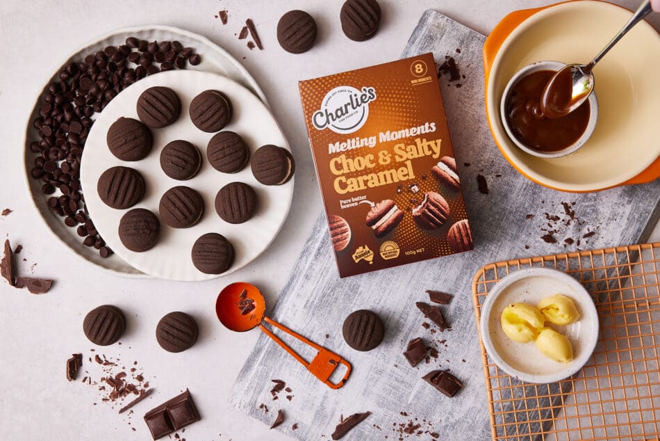Choc & Salty Caramel Mini Melting Moments 100g