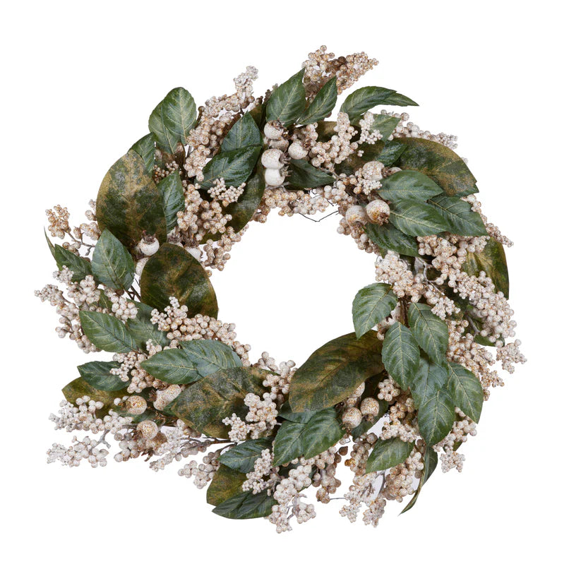 Metallic White Berry Wreath