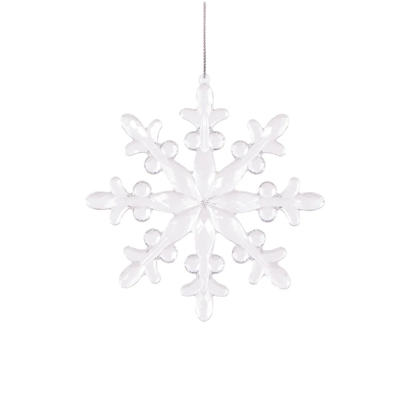 Clear Intricate Snowflake Hanging