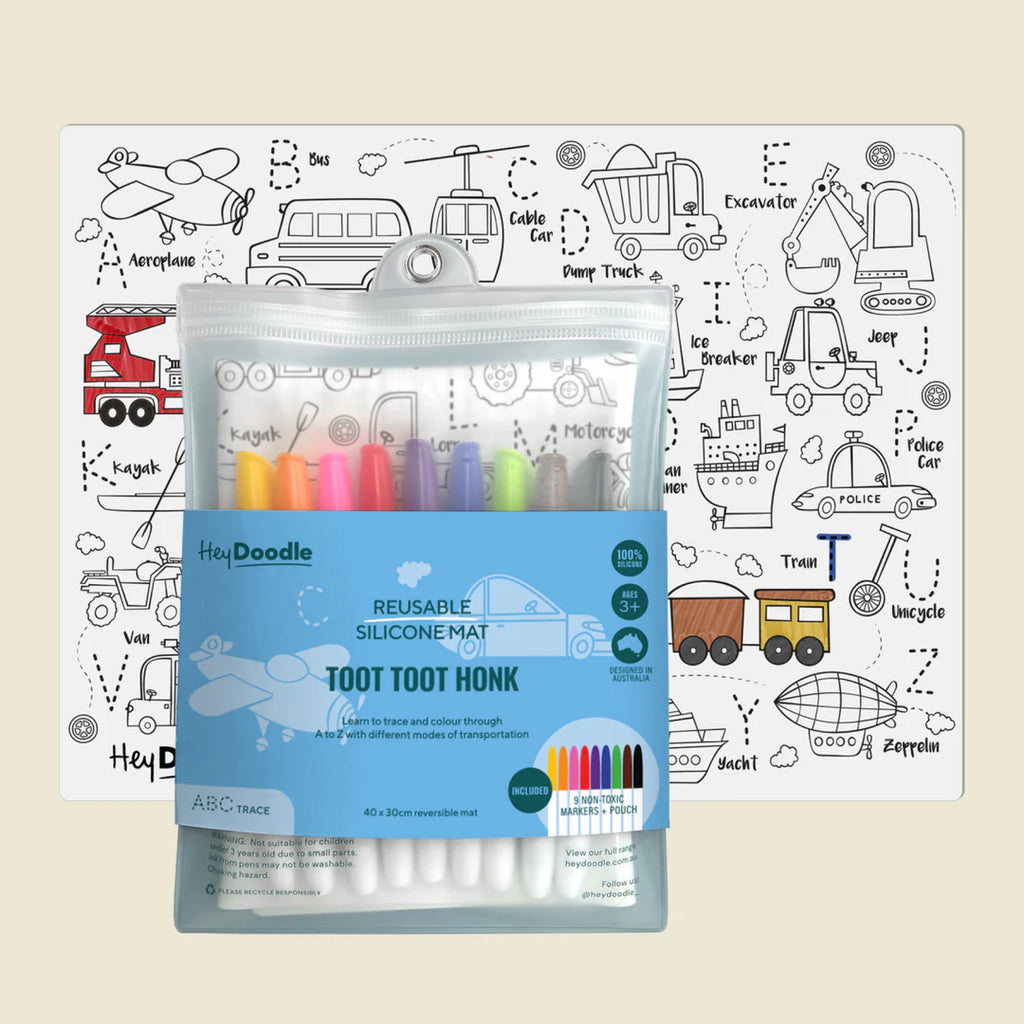 Toot Toot Honk Colouring Mat - ABC