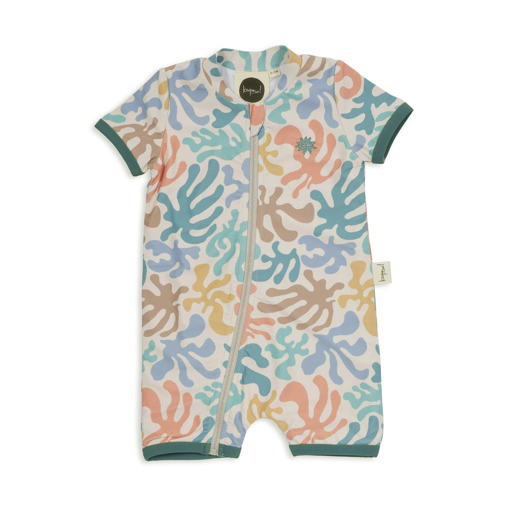 Coral Short Sleeve Swimsuit