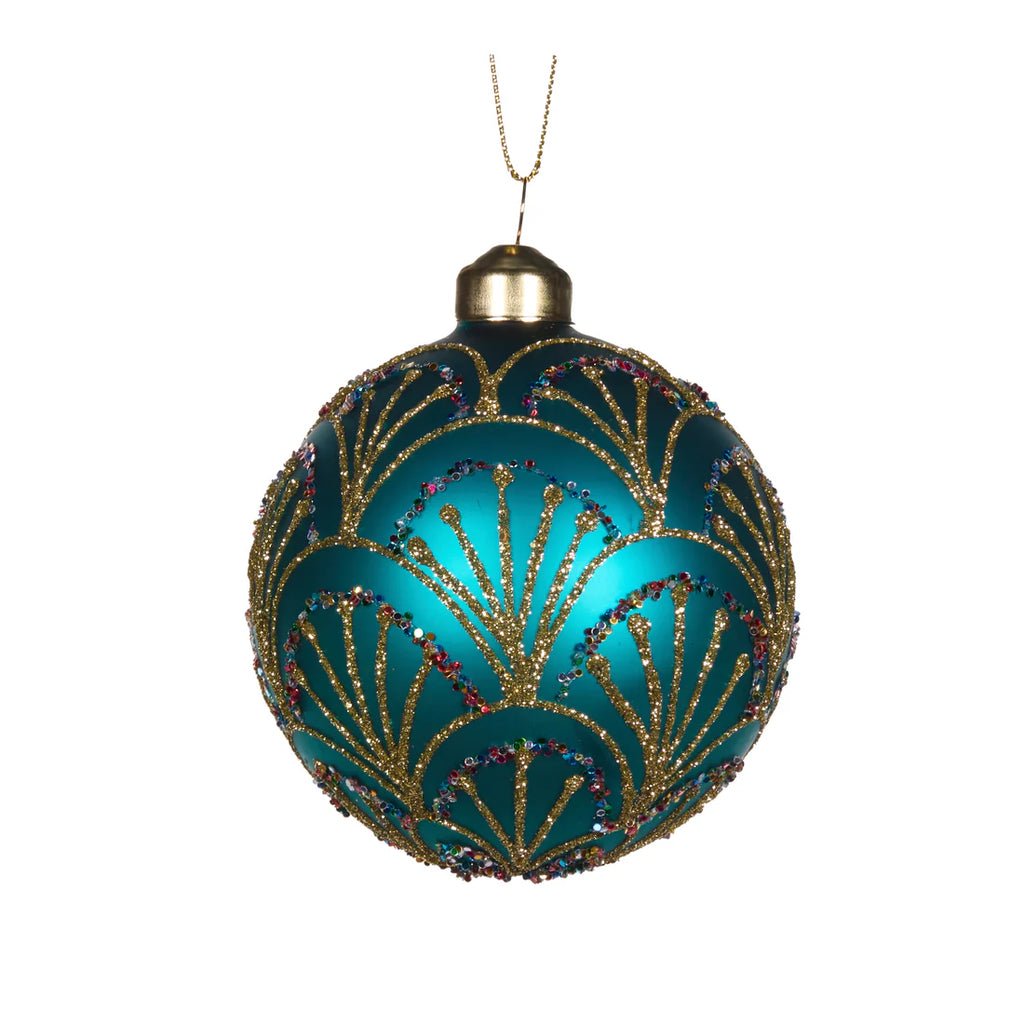 Blue Scalloped Imperial Bauble