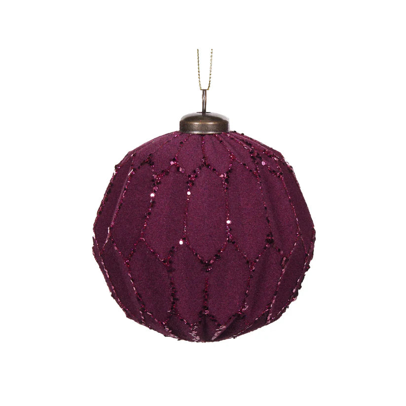 Purple Velvet Geo Bauble