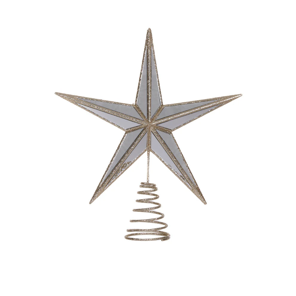 5 Point Mirrored Tree Topper - Champagne
