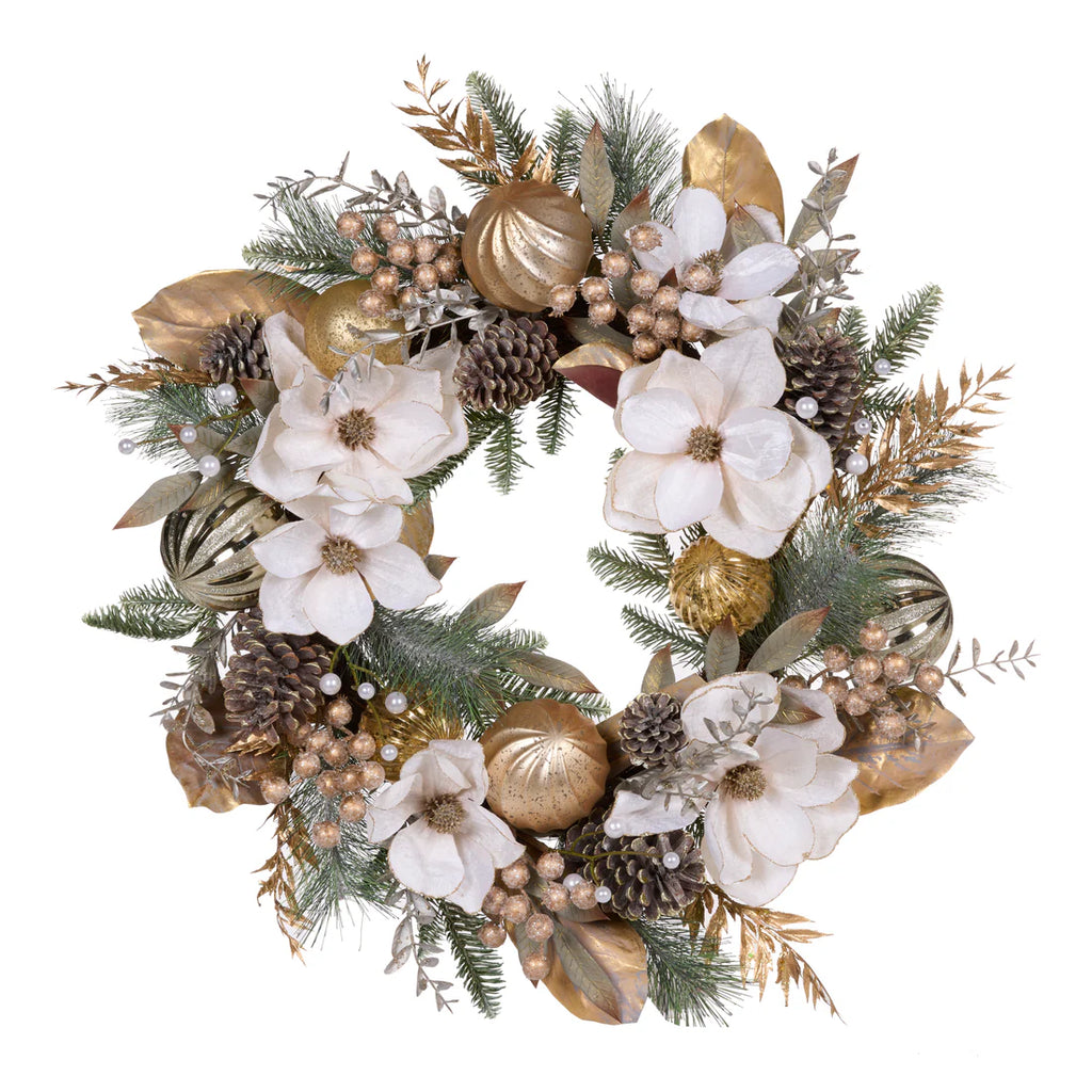 Gilded Magnolia Wreath