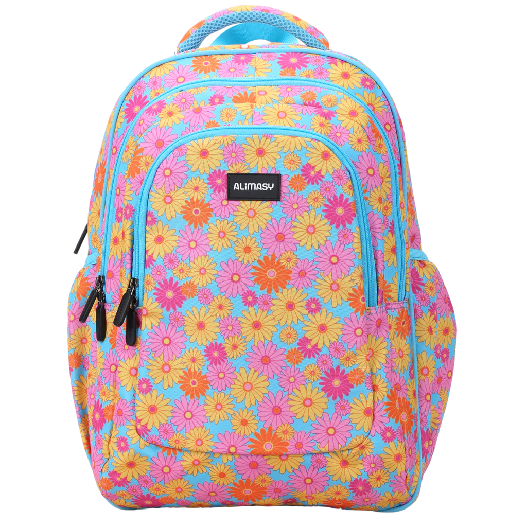 Large School Backpack -Ditsy Daisy Flowers