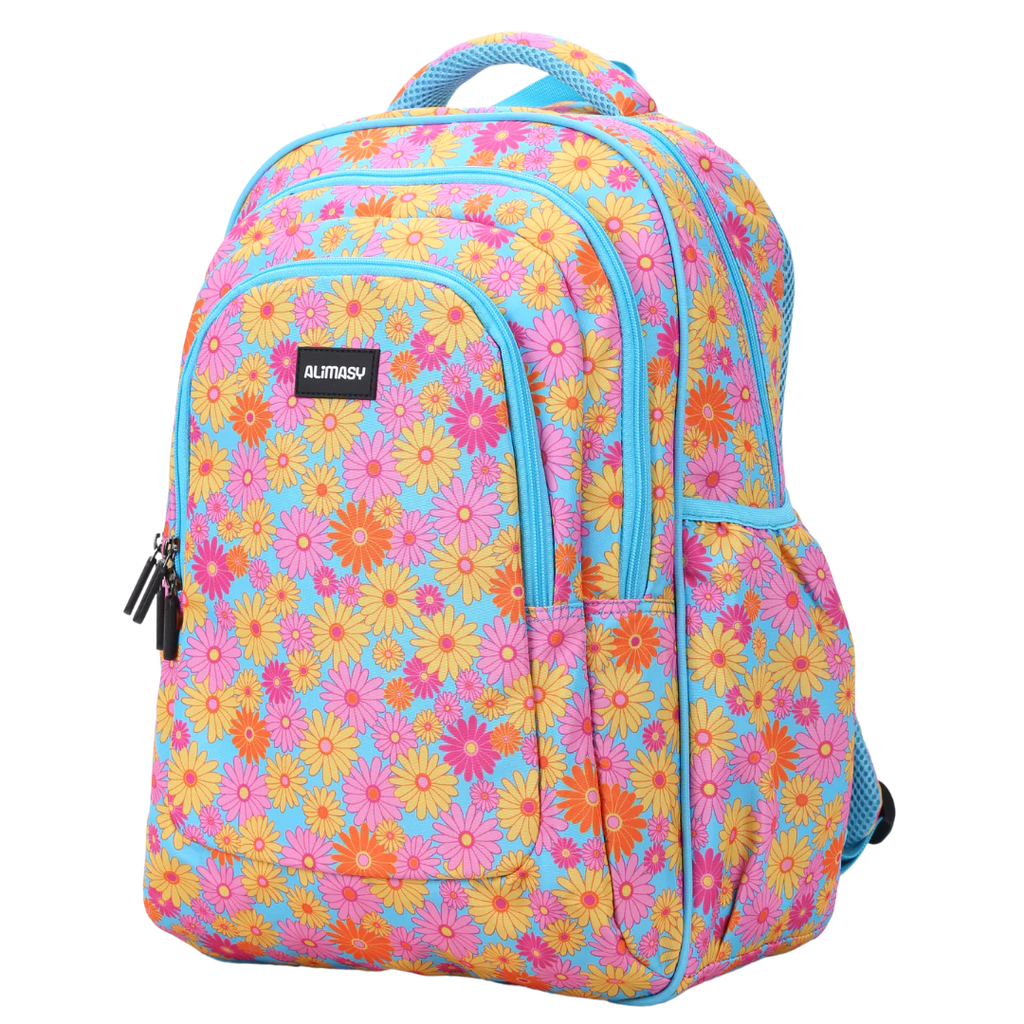 Large School Backpack -Ditsy Daisy Flowers