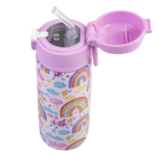 550ml Kids Drink Bottle with Sipper Straw - Rainbow Sky