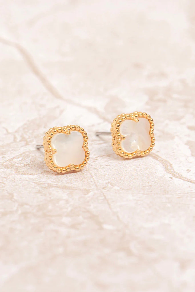 Reign Gold Mother of Pearl Earrings - Gold