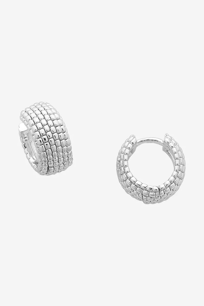 Marsha Huggie Earrings - Silver