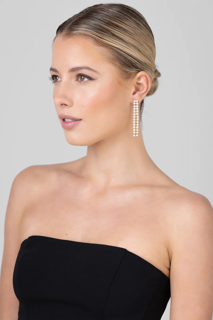 Garland Pearl Earrings - Gold