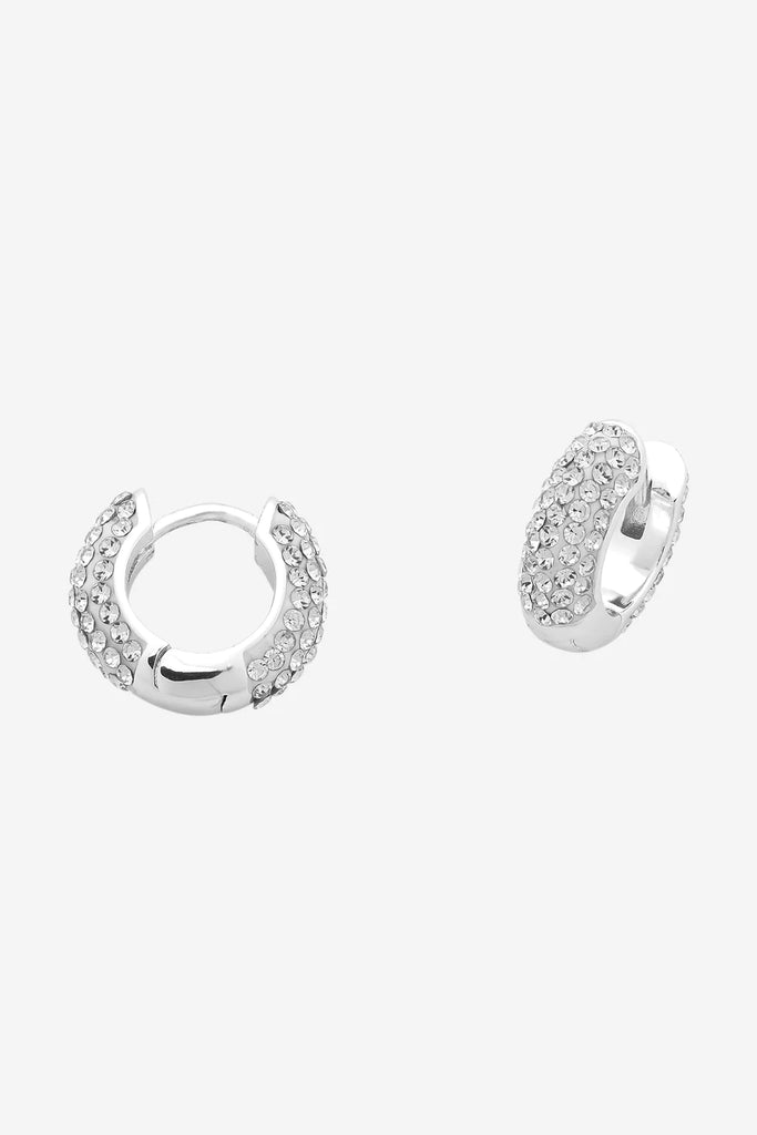 Dallas Huggie Earrings - Silver