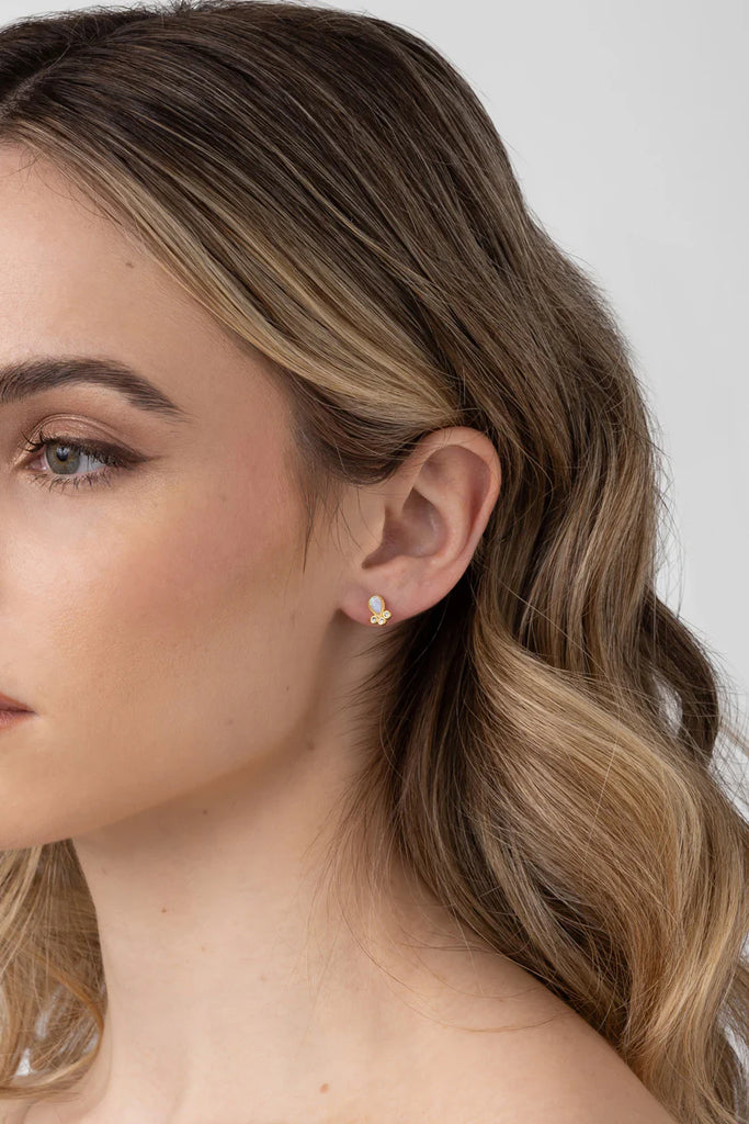 Lucy Opal Earrings - Gold