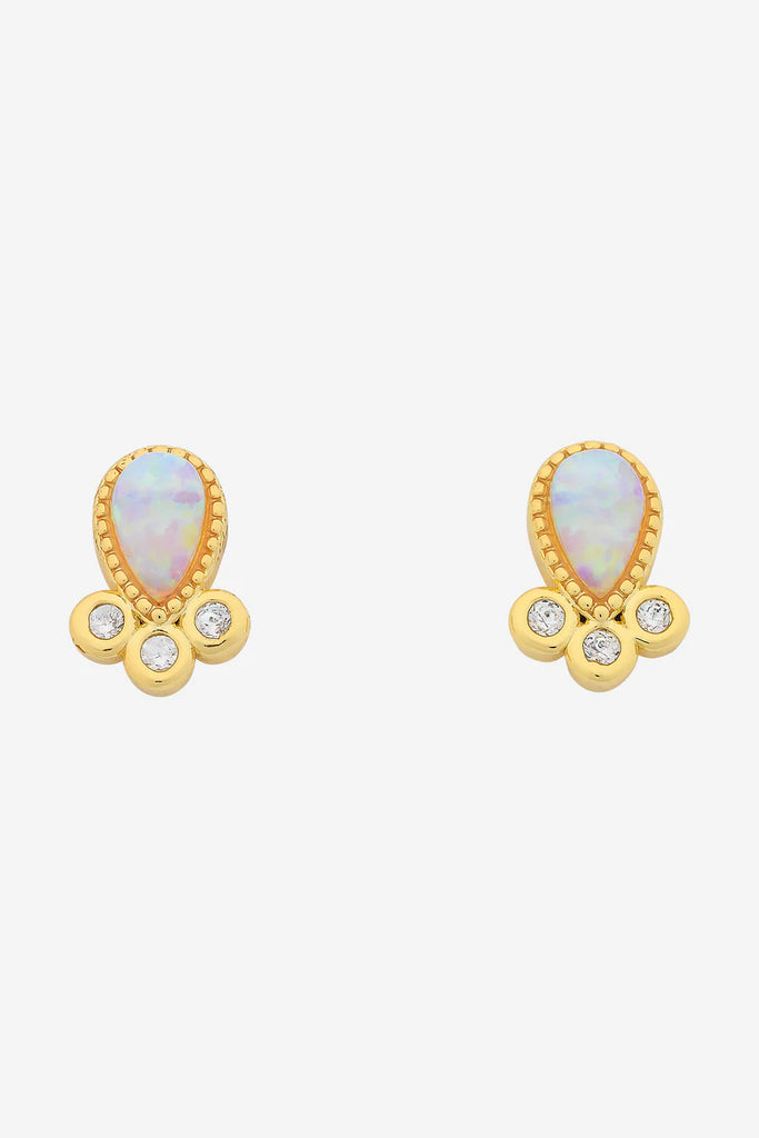 Lucy Opal Earrings - Gold