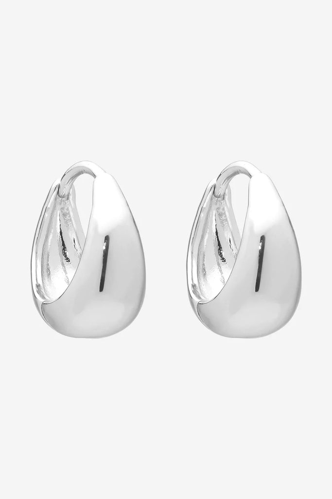 Tina Huggie Earrings - Silver