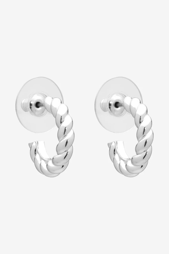 Sandy Hoop Earrings - Silver