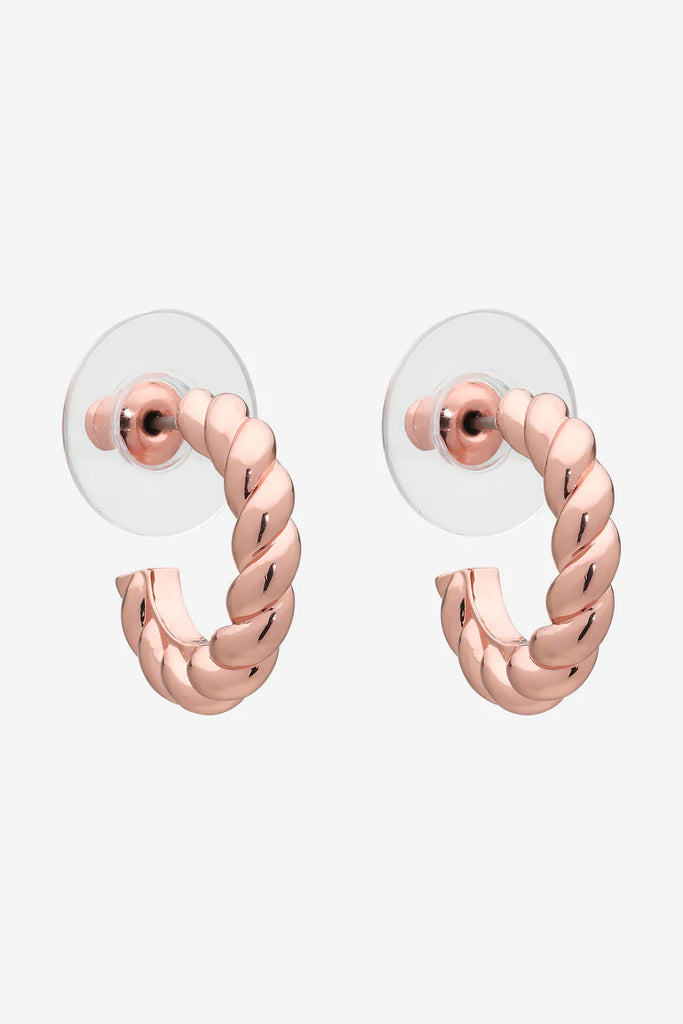 Sandy Hoop Earrings - Rose Gold