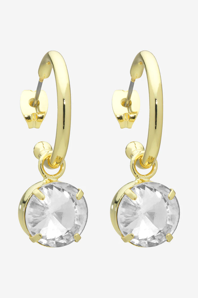 Sara Clear Earrings - Gold