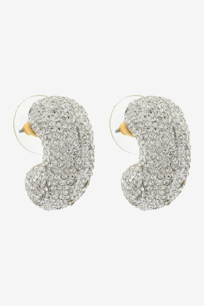 Gaeline Crystal Hoop Earrings - Gold