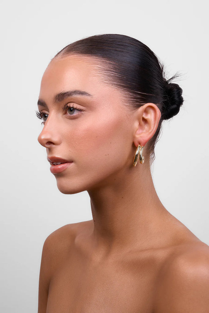 Neve Double Hoop Earrings - Gold