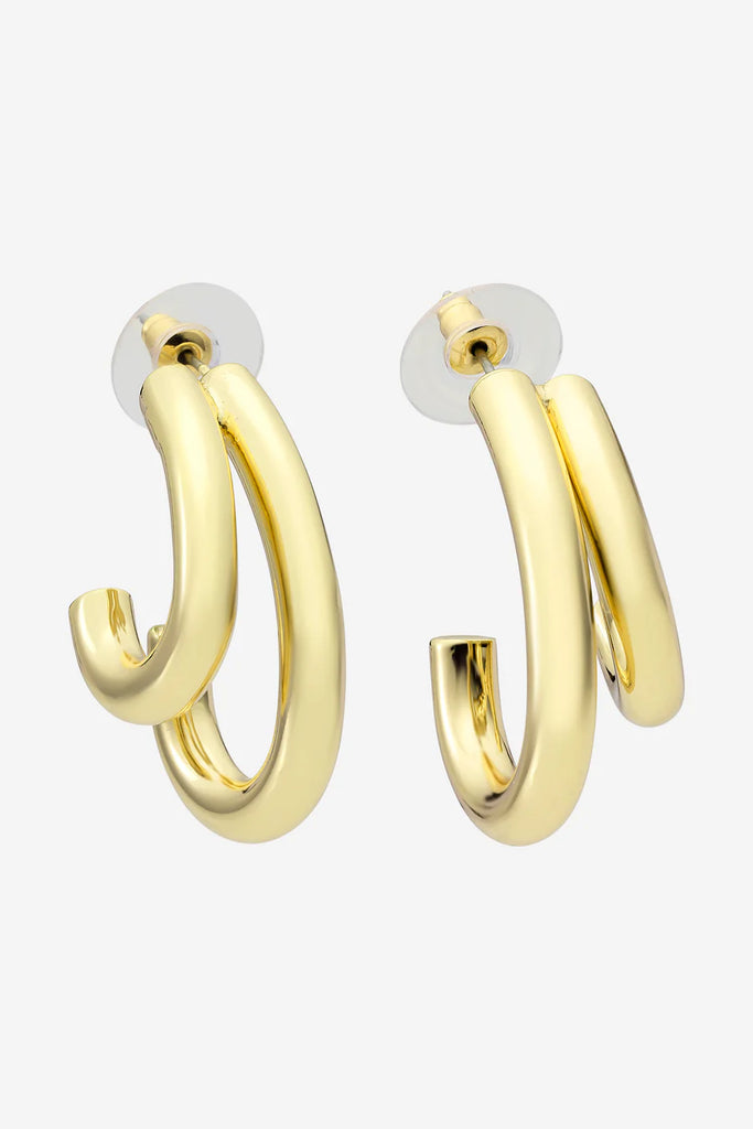 Neve Double Hoop Earrings - Gold