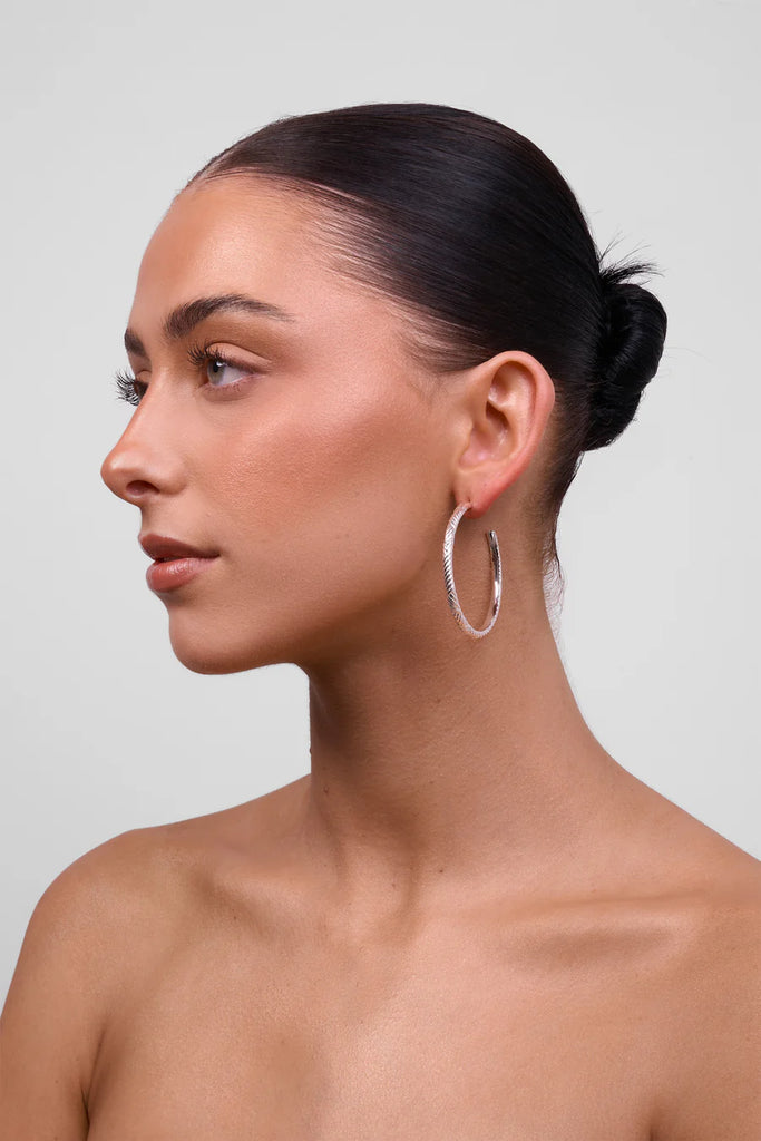 Indira Hoop Earrings - Silver