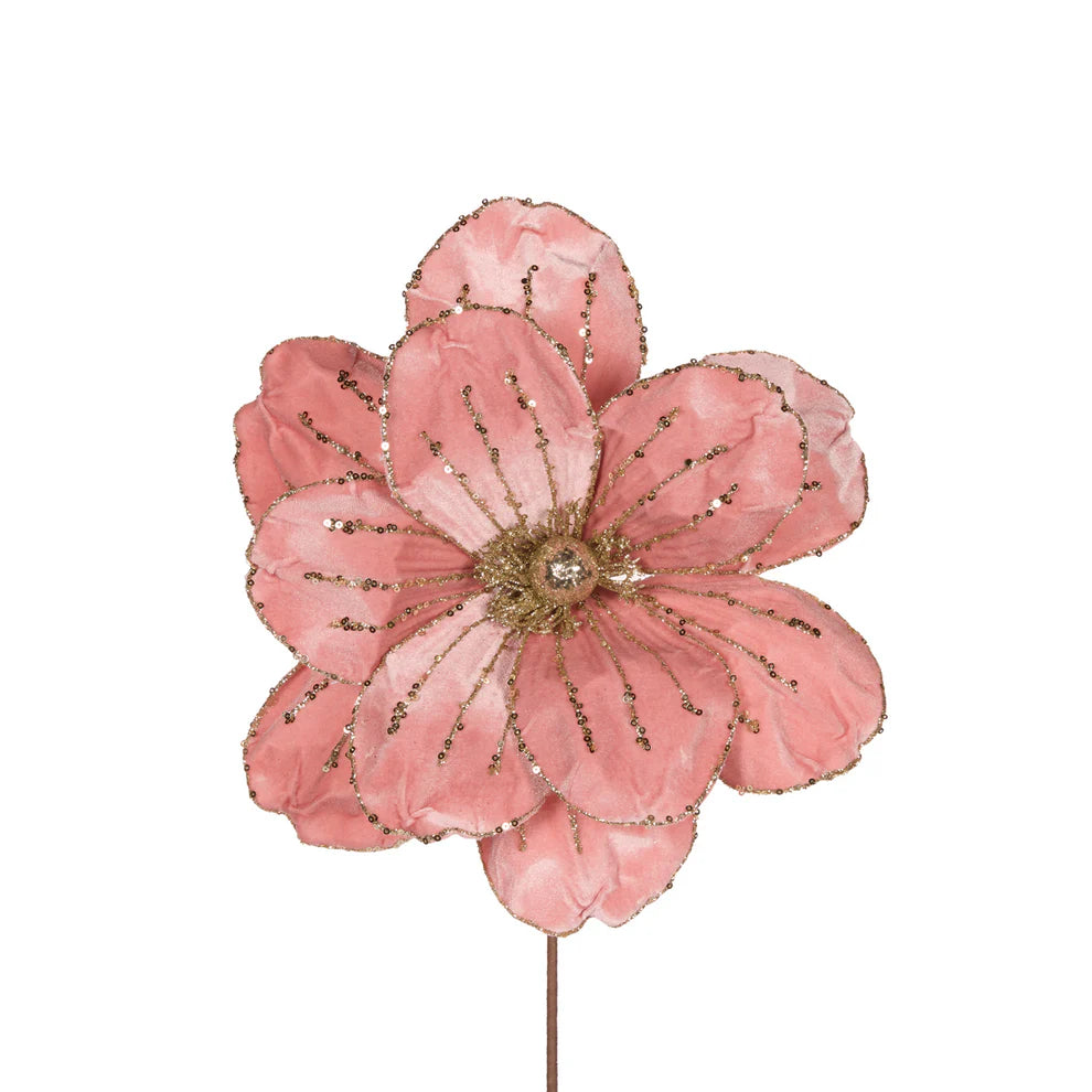 Large Pink Velour Magnolia