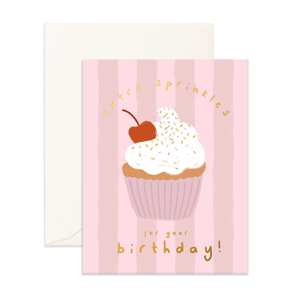 Extra Sprinkles Cupcake Birthday Card