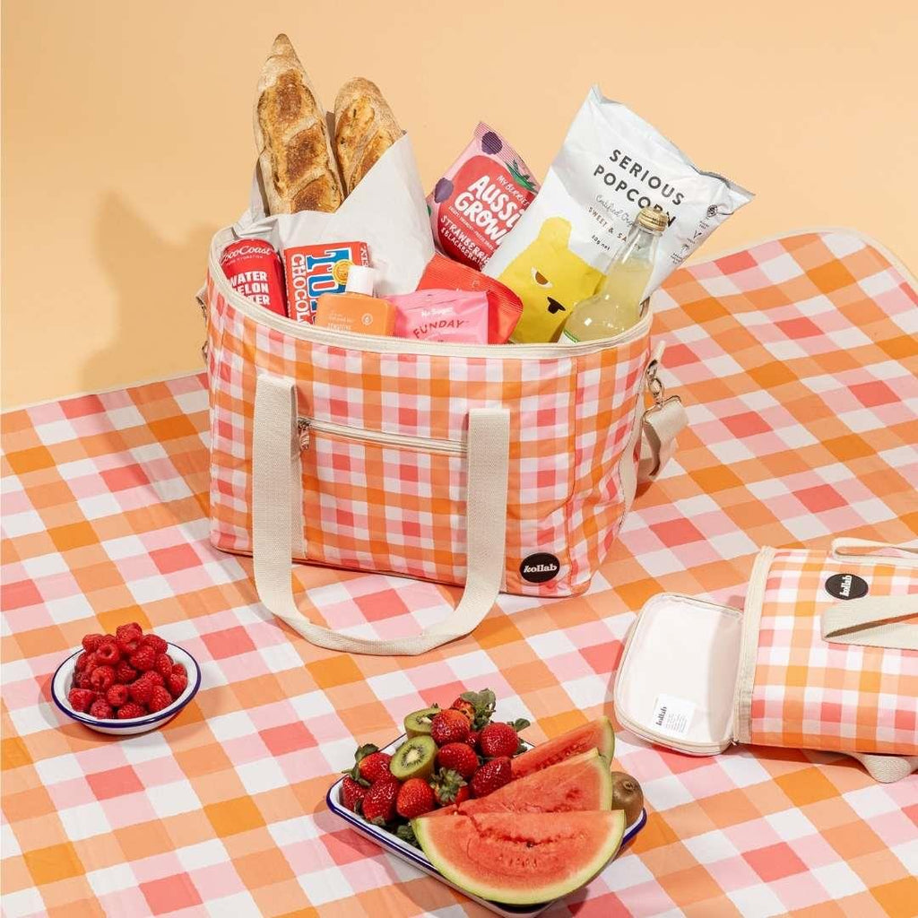 Picnic Mat - Watermelon Peach Check - NEW