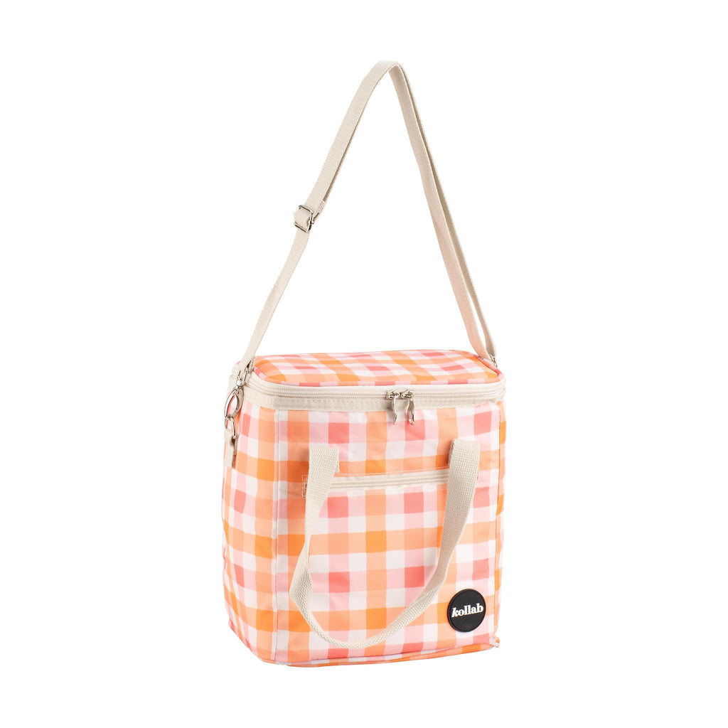 Mini Cooler - Watermelon Peach Check - NEW