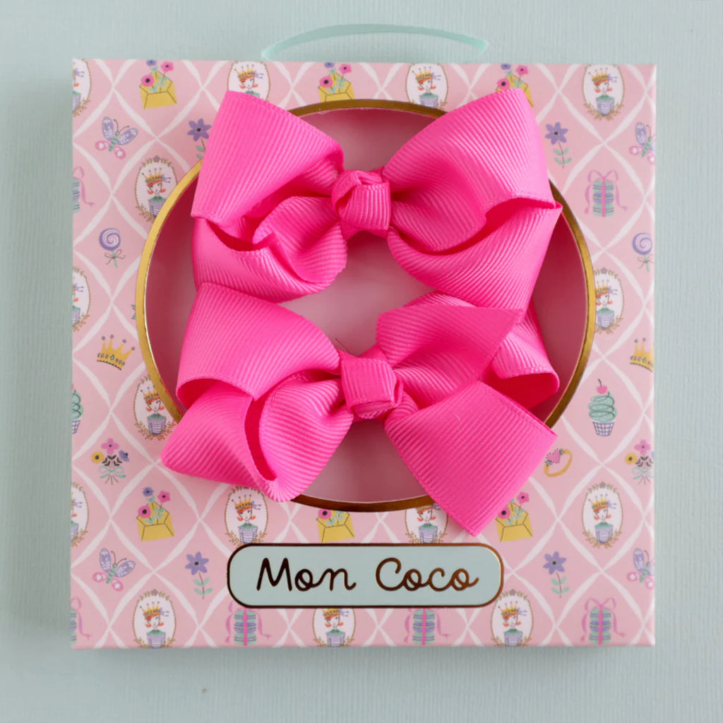 Bow Clips - Hot Pink