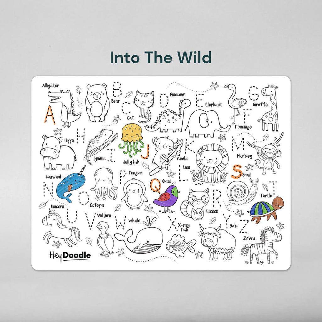 Into the Wild Colouring Mat - ABC