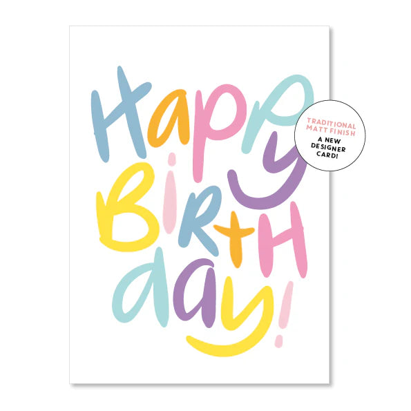Happy Birthday Letters Girl Card