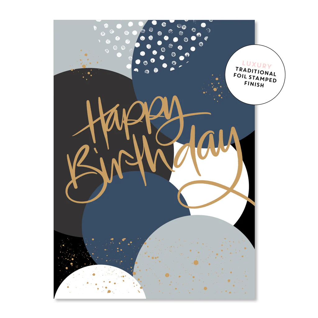 Happy Birthday Blue Bubbles Card