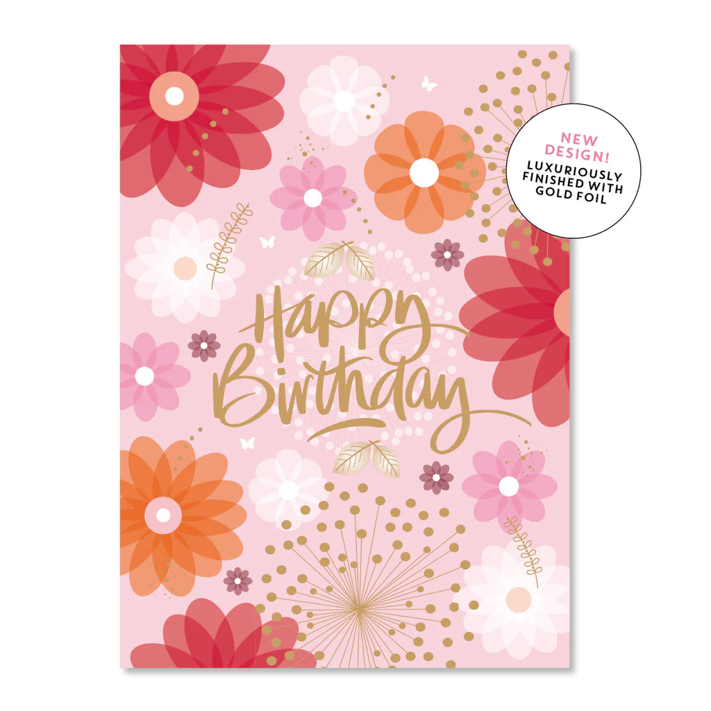 Happy Birthday Floral Burst Card