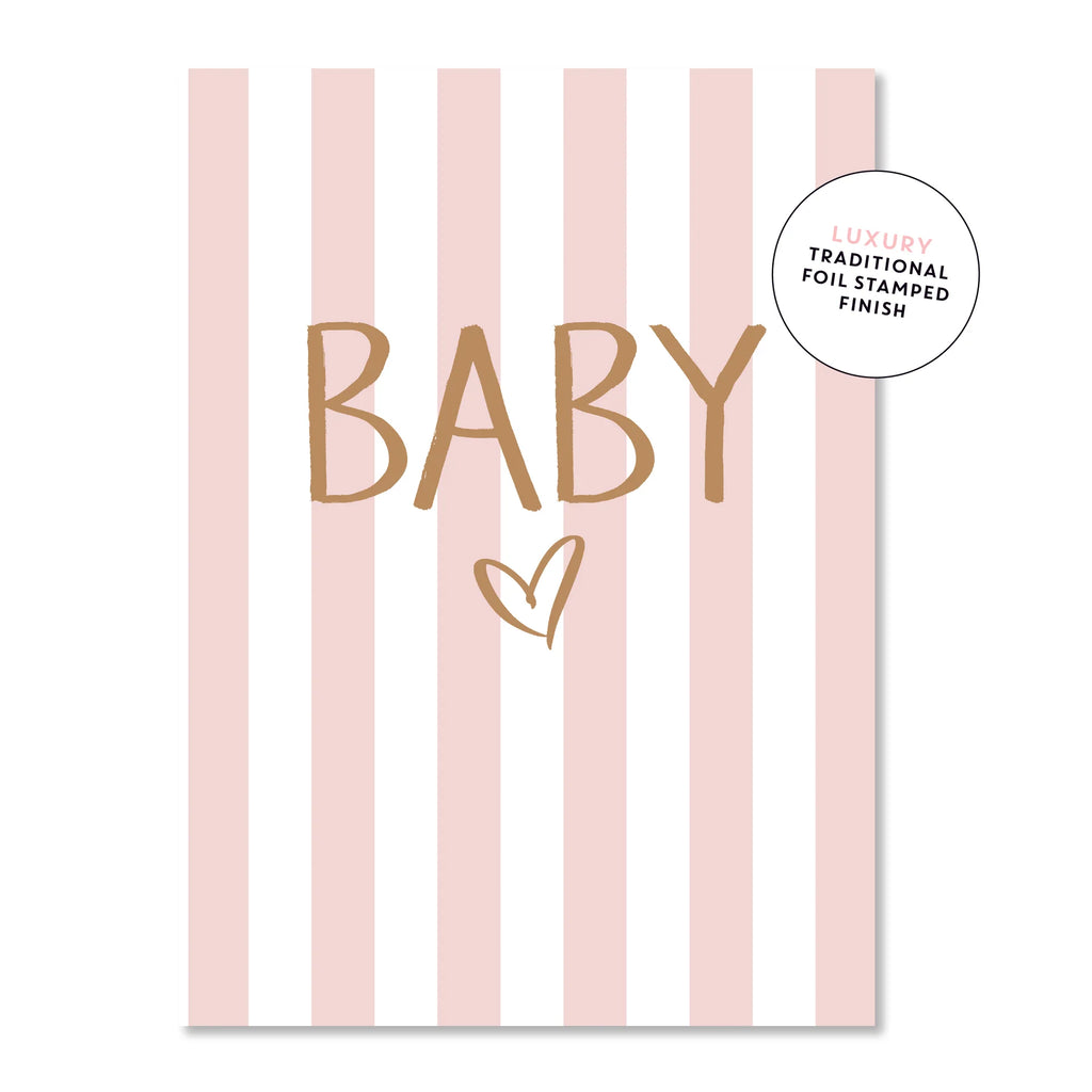 Baby Stripe Pink Card