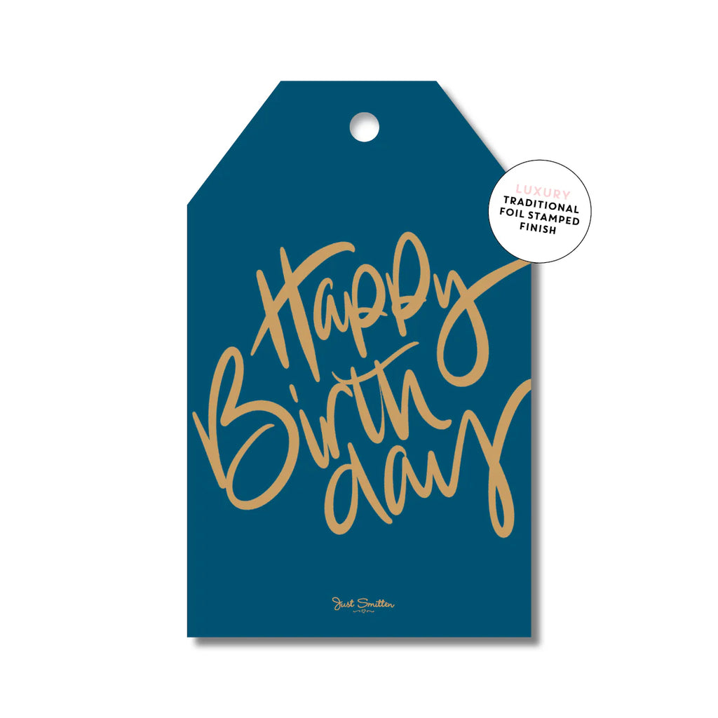 Happy Birthday Navy Tag
