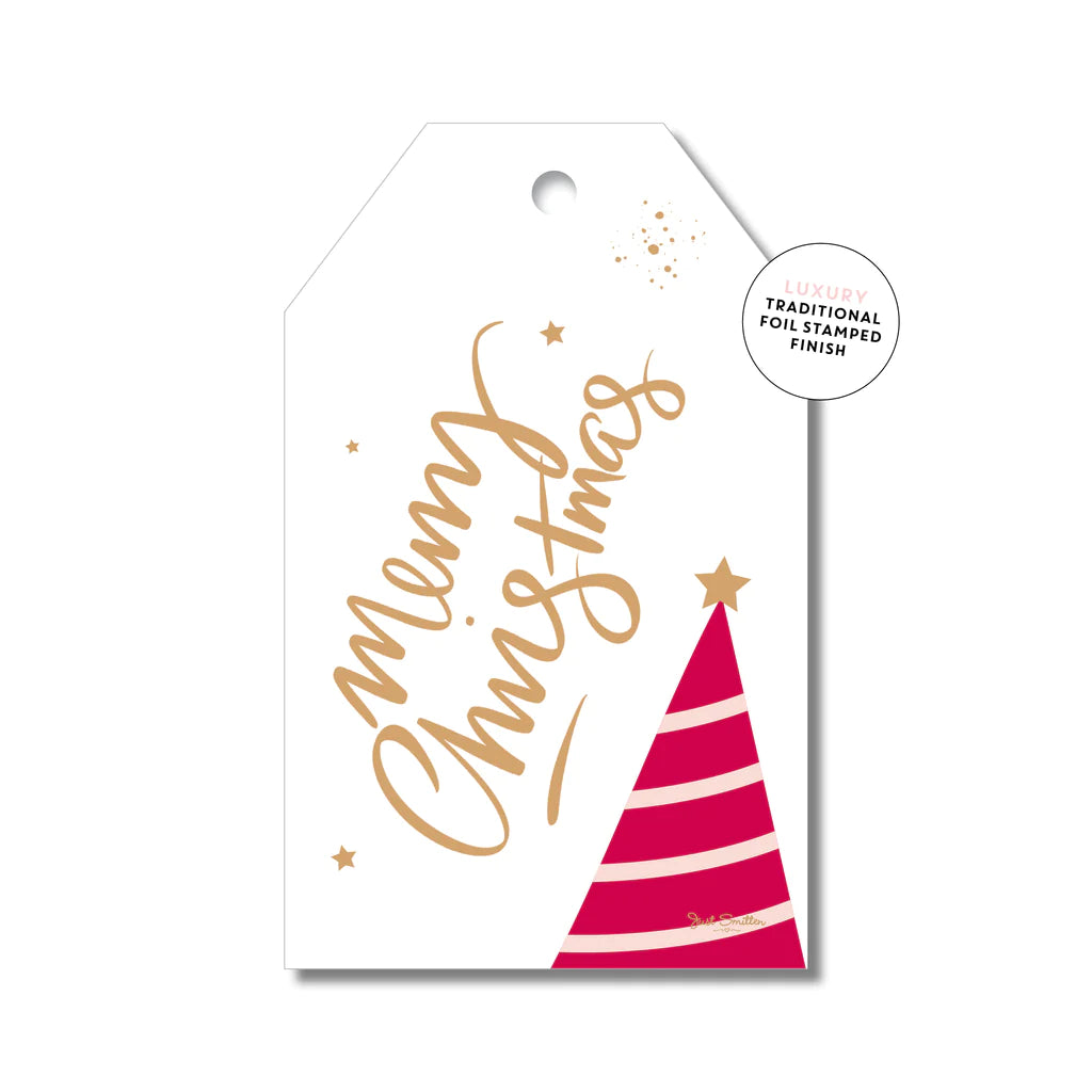 Merry Christmas Santa Hat Tag