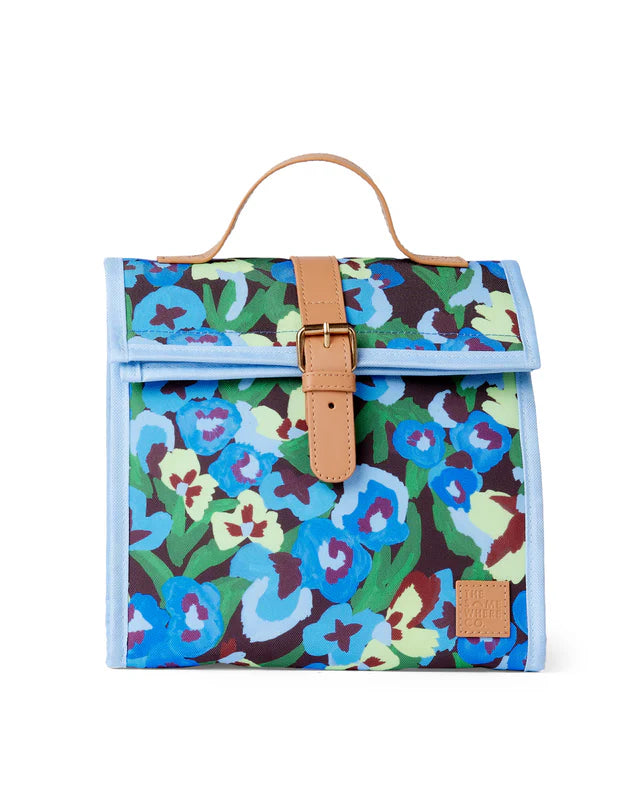 Pansy Patch Lunch Satchel w/ Shoulder Strap