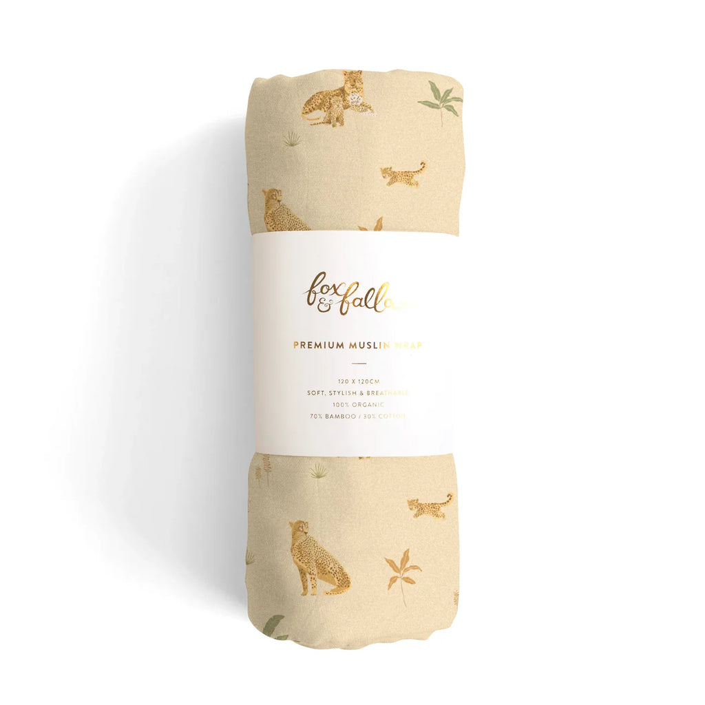 Little Leopards Organic Muslin Wrap Swaddle