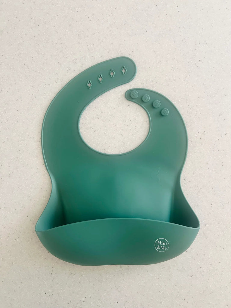 Silicone Feeding Bib - Kale