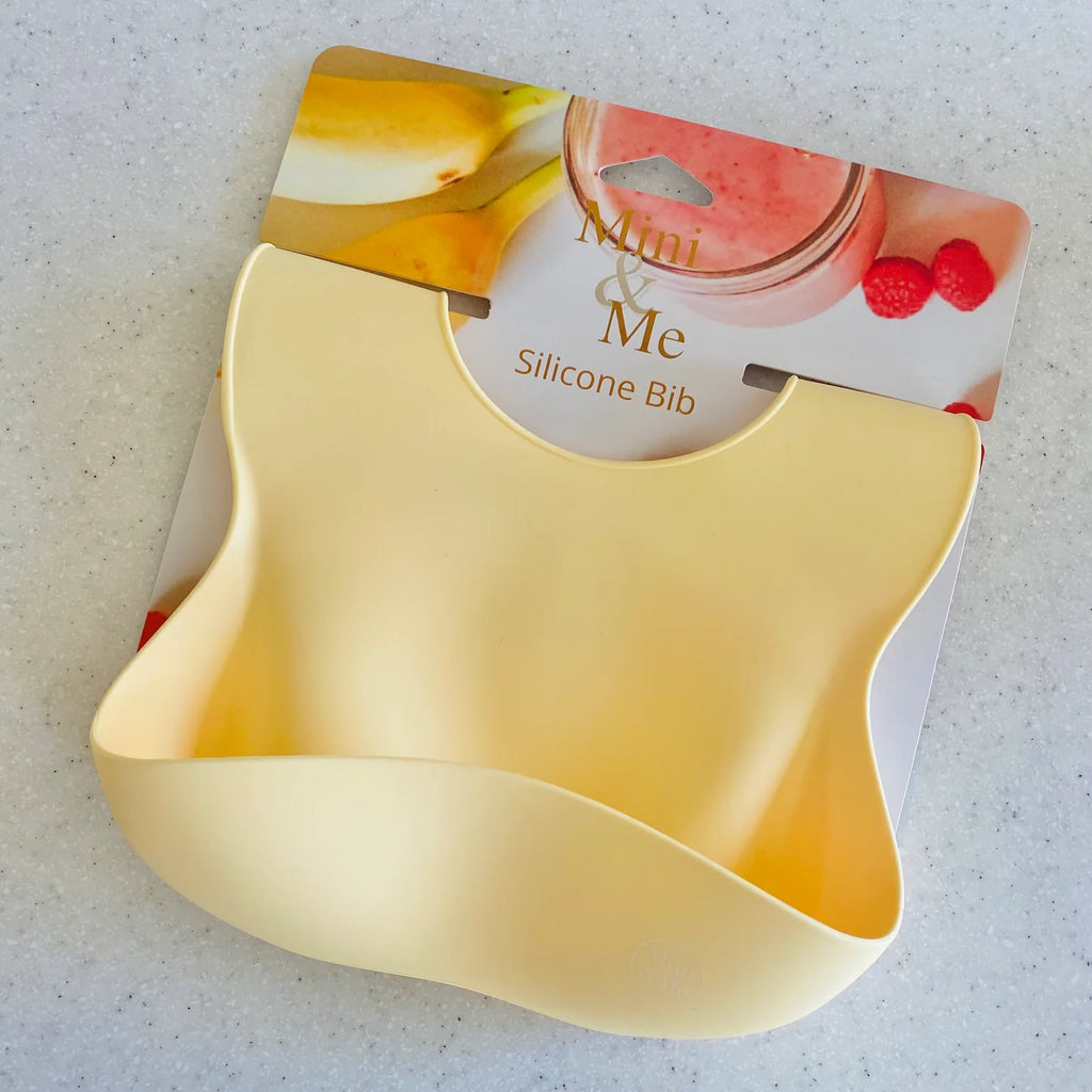 Silicone Feeding Bib - Custard