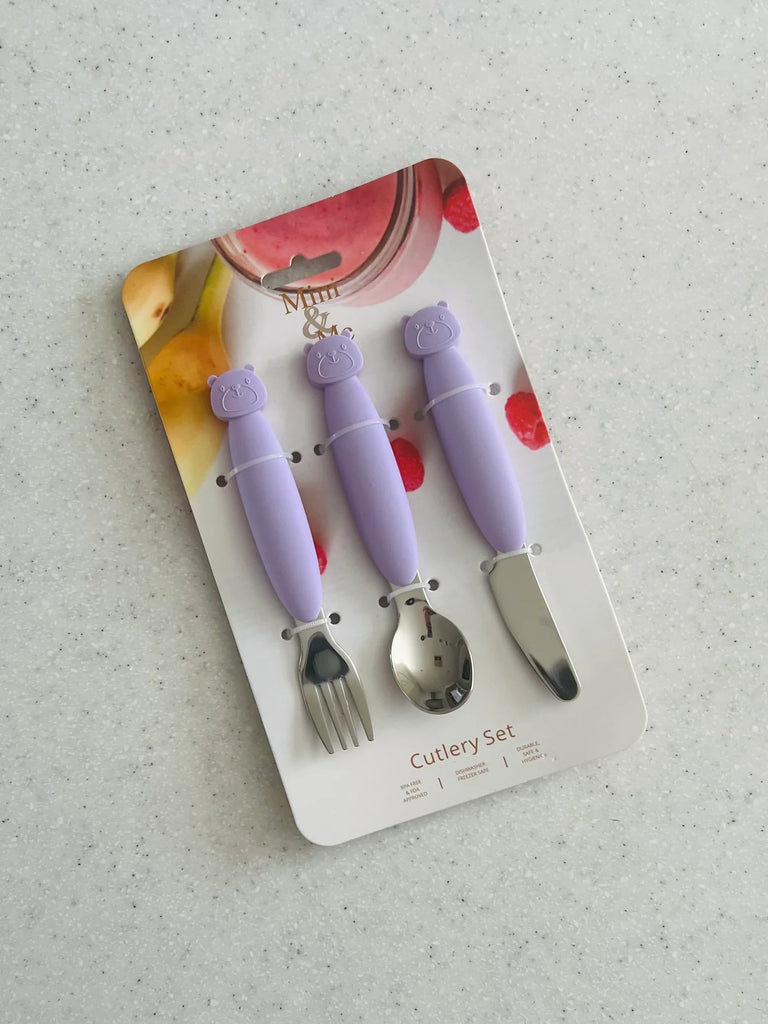 Metal Cutlery Set - Lilac
